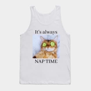 Most Likely to Take a Nap, It's Always Nap Time Funny Cat Tank Top